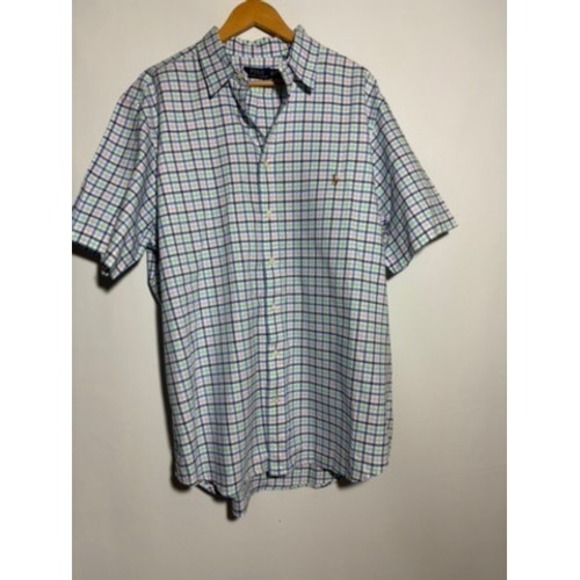 Polo Ralph Lauren Other - Polo Ralph Lauren Mens 1X Tall Oxford Short‎ Sleeve Check Plaid Shirt